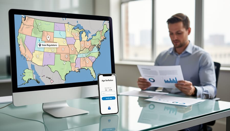 Smartphone showing location verification technology for compliance